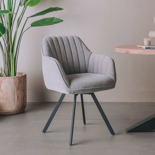 Tower Living Draaibare Eetkamerstoel 'Bruno' kleur Blauwgrijs