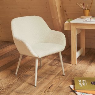 Kave Home Kinderstoel 'Konna' Bouclé, kleur Wit