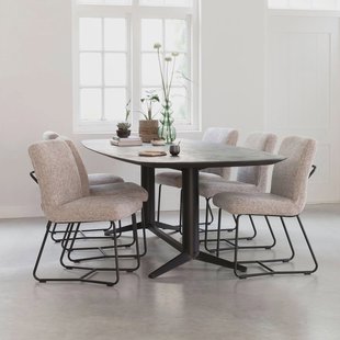 DTP Home Eettafel 'Soho' Deens ovaal, Betonlook, 260 x 110cm