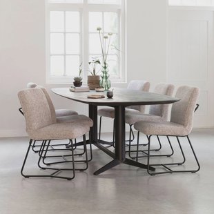 DTP Home Eettafel 'Soho' Deens ovaal, Betonlook, 210 x 110cm