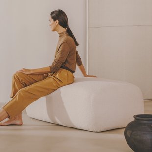 Kave Home Hocker 'Martina' Bouclé, 123 x 85cm