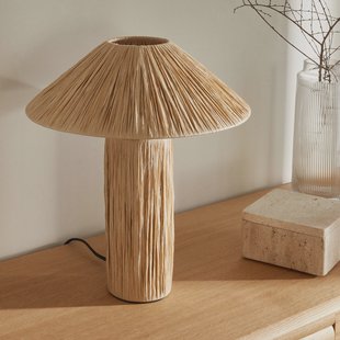 Kave Home Tafellamp 'Samse' Raffia, kleur Naturel