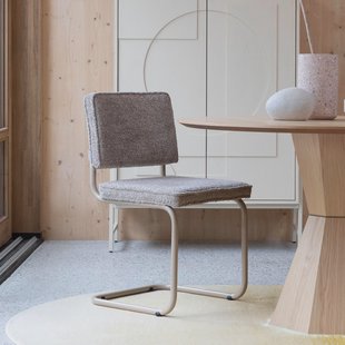 Zuiver Eetkamerstoel 'Ridge' Soft, Bouclé, kleur Beige