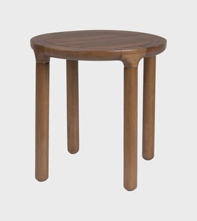 Zuiver Ronde Bijzettafel 'Storm' Eikenhout, 45cm, kleur Walnoot