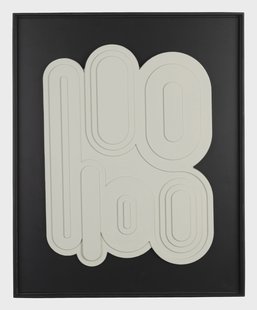 Zuiver Wanddecoratie 'August' 64 x 52cm, kleur Beige/Zwart