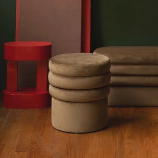 Dutchbone Hocker 'Aditi' Velvet, kleur Bruin