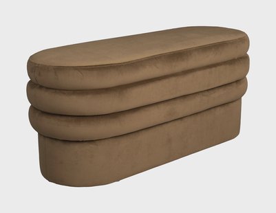 Dutchbone Bankje 'Aditi' Velvet, 93cm, kleur Bruin