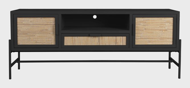 Dutchbone TV-meubel 'Yasu' Rattan, 148cm, kleur Zwart