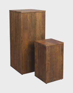 Dutchbone Plantenstandaard 'Ribble' Mangohout, Set van 2 stuks