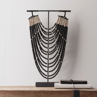 MUST Living Ornament 'Magic Black' Houten kralen, 51cm hoog