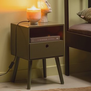 WOOOD Nachtkastje 'Ozzy' kleur Warm Groen