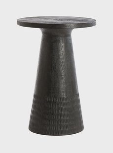 Light & Living Ronde Bijzettafel 'Paxos' Mangohout, kleur Zwart