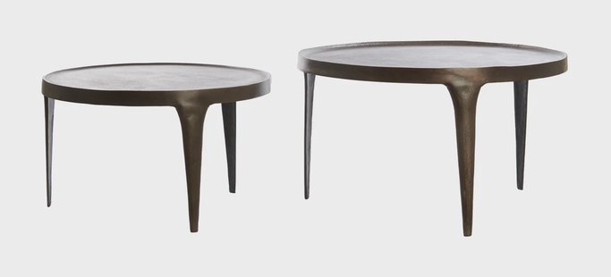 Light & Living Ronde Salontafel 'Tobias' Set van 2 stuks, kleur Donkerbruin