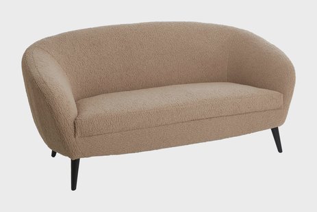 Light & Living 2-zits Bank 'Almond' Teddy, kleur Zand