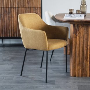 Eleonora Eetkamerstoel 'Paul' kleur Mosterdgeel