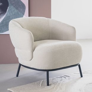 Eleonora Fauteuil 'David' Chenille, kleur Taupe