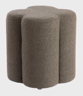 Light & Living Poef 'Nalani' Bouclé, kleur Donkerbruin