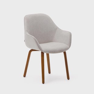 Kave Home Eetkamerstoel 'Aleli' Chenille, kleur Beige