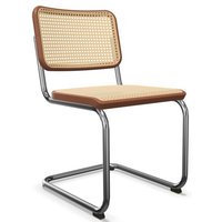 Thonet S 32 V Stoel - Beuken kersen (TP 44) - kunststofglijder zwart met vilt