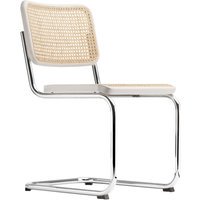 Thonet S 32 V Stoel - Beuken wit (TP 200) gelakt  - kunststofglijder zwart met vilt