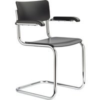 Thonet S 43 F Armleunstoel - Beuken zwart (TP 29) gebeitst - kunststofglijder zwart met vilt
