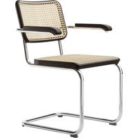 Thonet S 64 V Stoel - Beuken donkerbruin gebeitst (TP 89) - kunststofglijder zwart met vilt