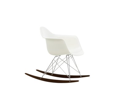 Vitra RAR Eames Plastic Armchair - sleden esdoorn donker - verchroomd - wit