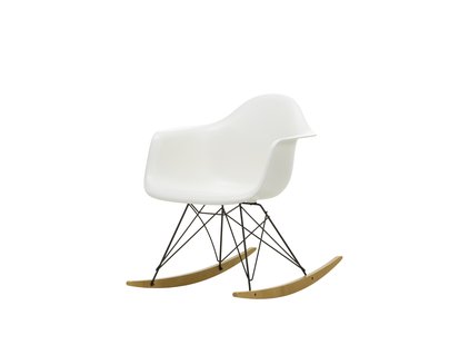 Vitra RAR Eames Plastic Armchair - sleden esdoorn goudkleurig - zwart - wit