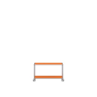 USM Haller TV / HiFi Rolwagen - 26 zuiveroranje - Harde wieltjes voor tapijt