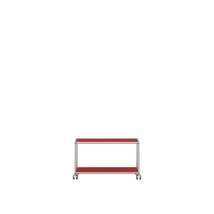 USM Haller TV / HiFi Rolwagen - 23 robijnrood - Harde wieltjes voor tapijt