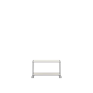 USM Haller TV / HiFi Rolwagen - 24 zuiverwit - Zachte wieltjes voor harde bodem