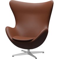 Fritz Hansen Het ei - leer Aura cognac - aluminium