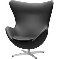 Fritz Hansen Het ei - leer Essential zwart - aluminium