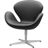 Fritz Hansen Swan Chair - leer Essential zwart - aluminium
