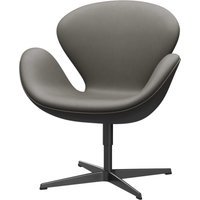 Fritz Hansen Swan Chair - zwart - leer Essential lava
