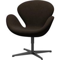 Fritz Hansen Swan Chair - Kvadrat Divina Melange 280 - zwart
