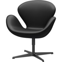 Fritz Hansen Swan Chair - zwart - leer Aura zwart