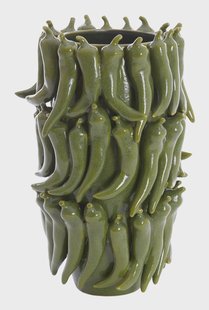 Light & Living Vaas 'Pepper' Keramiek, 39cm, kleur Donkergroen