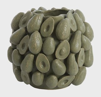 Light & Living Vaas 'Avocado' Keramiek, kleur Olijfgroen