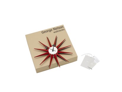 Vitra Sunburst Clock - rood