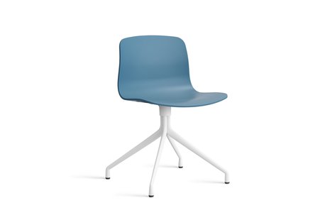HAY About a Chair AAC 10 - azure blue 2.0 - wit - Standaard glijders kunststof