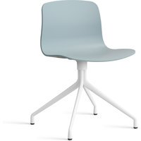 HAY About a Chair AAC 10 - dusty blue 2.0 - wit - Standaard glijders kunststof