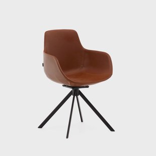 Kave Home Draaibare Eetkamerstoel 'Tissiana' PU leder, kleur Bruin