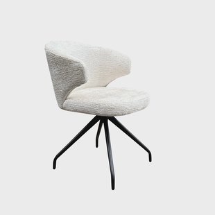 Richmond Draaibare Eetkamerstoel 'Milly' Chenille, kleur Crème