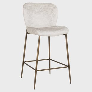 Richmond Barstoel 'Darby' Chenille, kleur Crème (zithoogte 68cm)