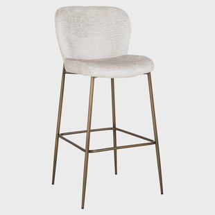 Richmond Barstoel 'Darby' Chenille, kleur Crème (zithoogte 76cm)