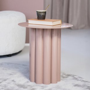 By-Boo Bijzettafel 'Olympa' 43cm, kleur Oudroze