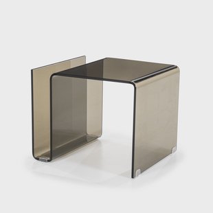 By-Boo Bijzettafel 'Shadow' Glas, 48 x 42cm, kleur Bruin