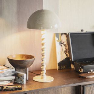 By-Boo Tafellamp 'Luox' 50cm hoog, kleur Beige