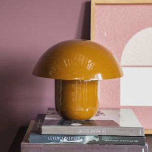 By-Boo Tafellamp 'Toad' 27cm hoog, kleur Bruin